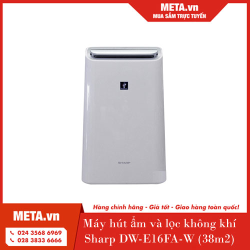 Máy lọc không khí và hút ẩm Sharp DW-E16FA-W (38m2)