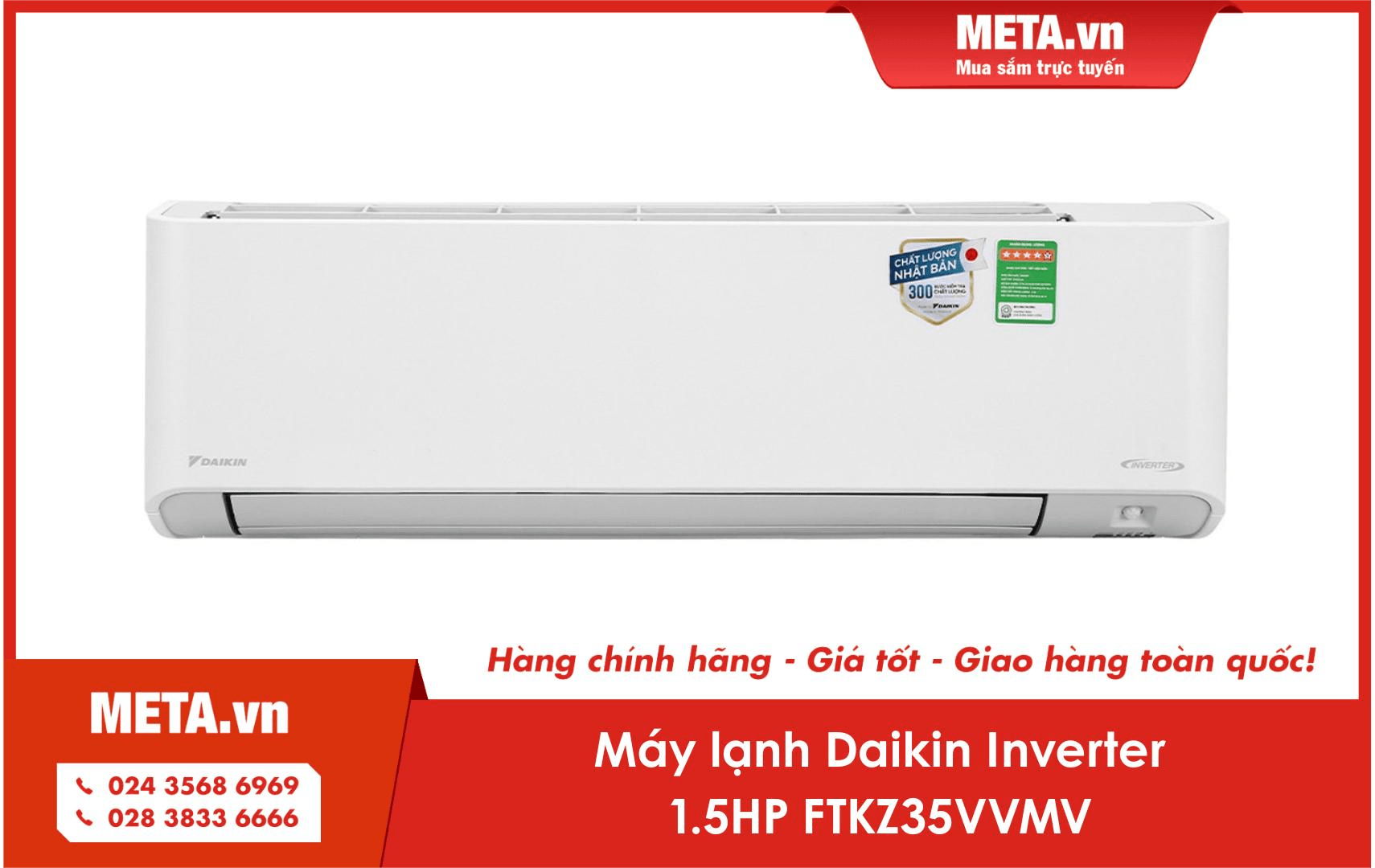  Máy lạnh Daikin Inverter 1.5HP FTKZ35VVMV