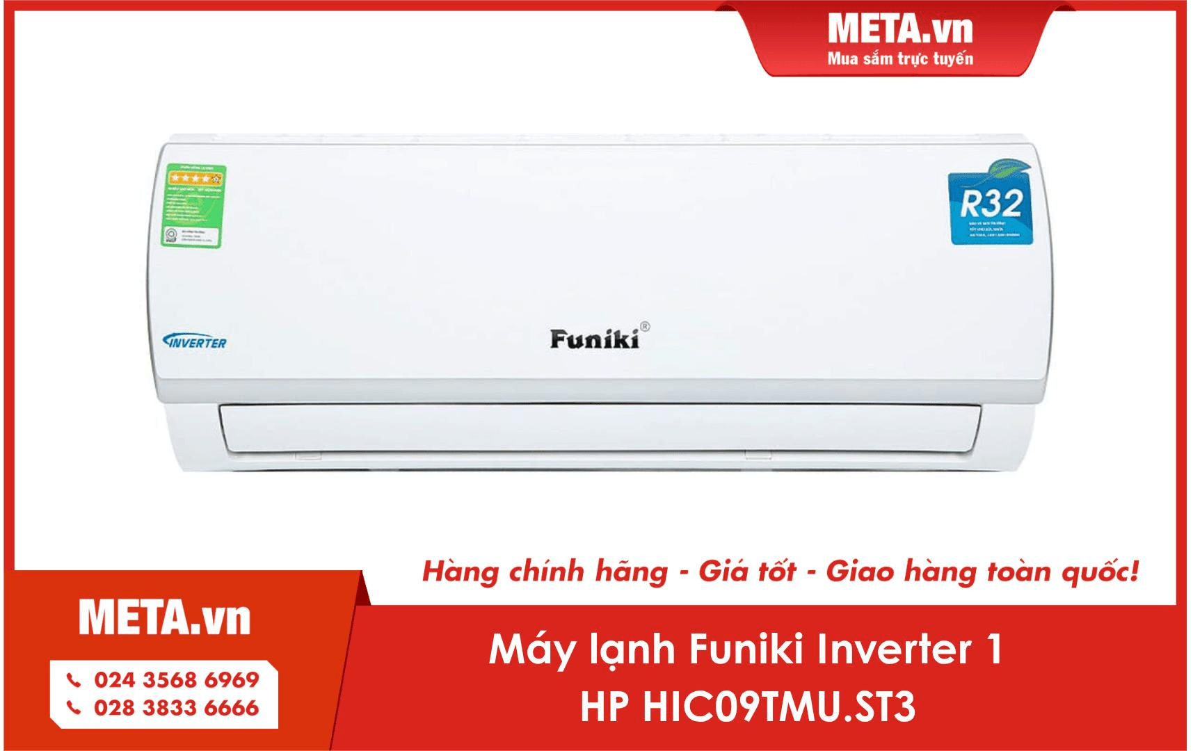 Máy lạnh Funiki Inverter 1 HP HIC09TMU.ST3