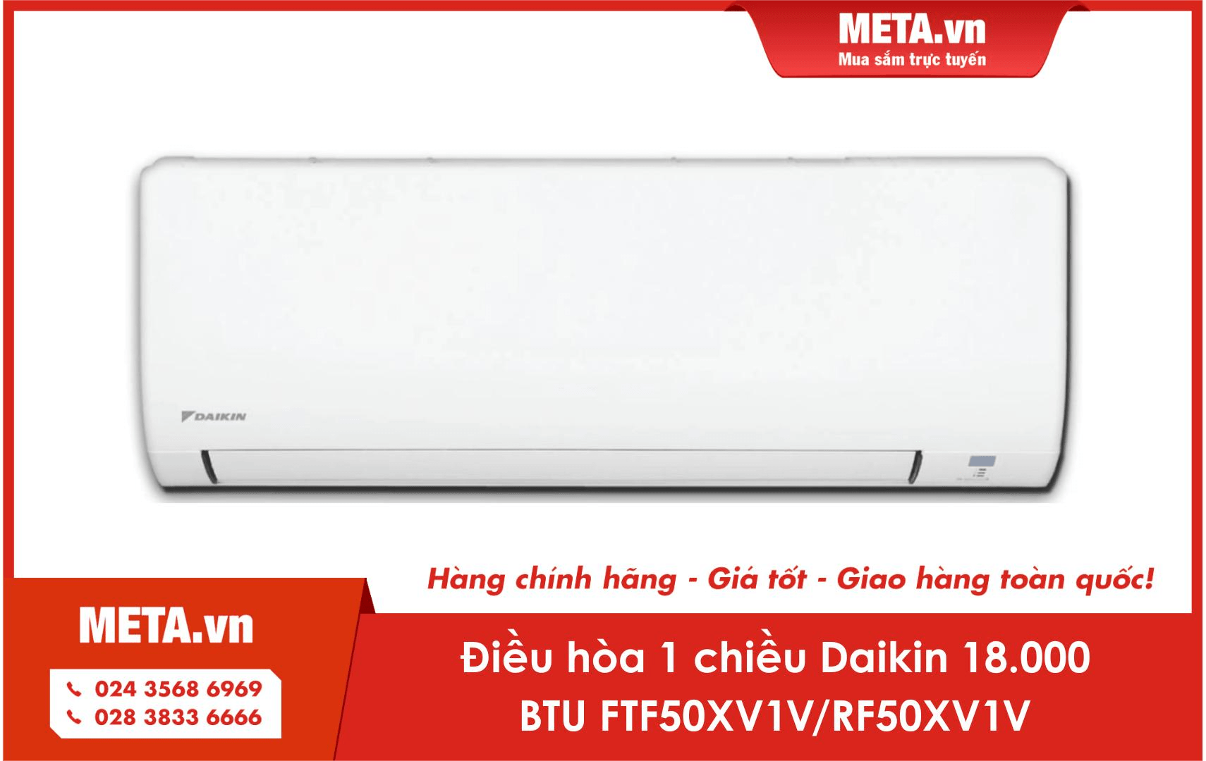 Điều hòa 1 chiều Daikin 18.000 BTU FTF50XV1V/RF50XV1V