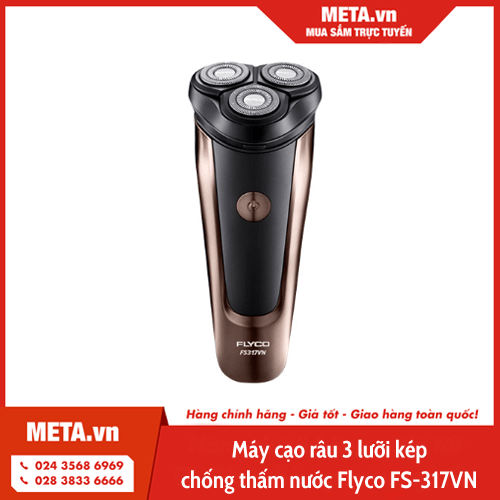 Máy cạo râu 3 lưỡi kép chống thấm nước Flyco FS-317VN