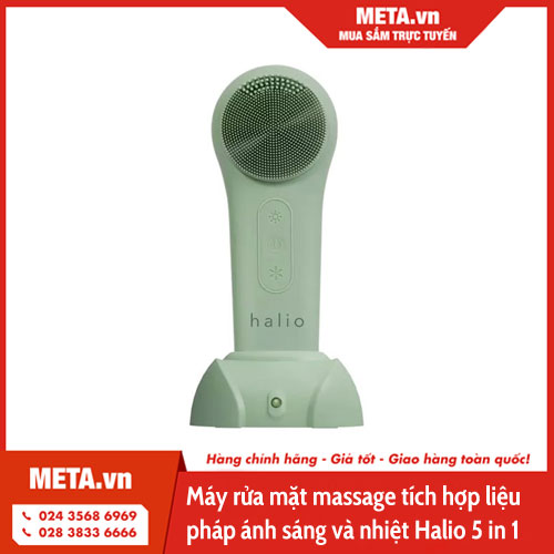 Máy rửa mặt massage tích hợp liệu pháp ánh sáng và nhiệt Halio 5 in 1