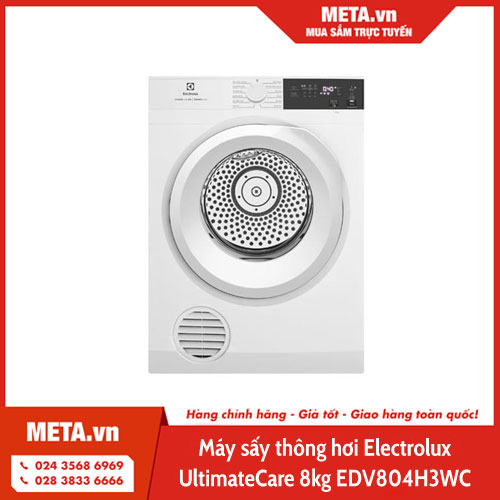 Máy sấy thông hơi Electrolux UltimateCare 8kg EDV804H3WC