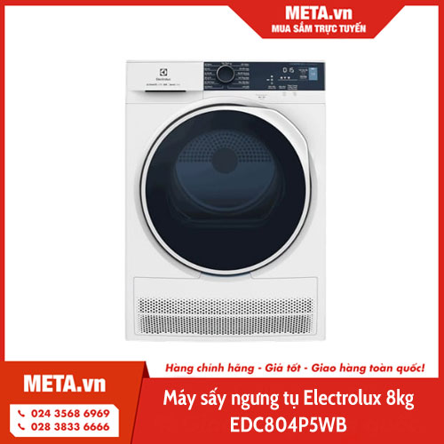 Máy sấy ngưng tụ Electrolux 8kg EDC804P5WB
