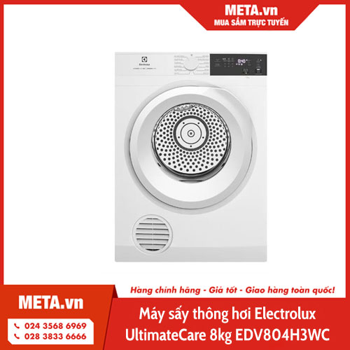 Máy sấy thông hơi Electrolux UltimateCare 8kg EDV804H3WC