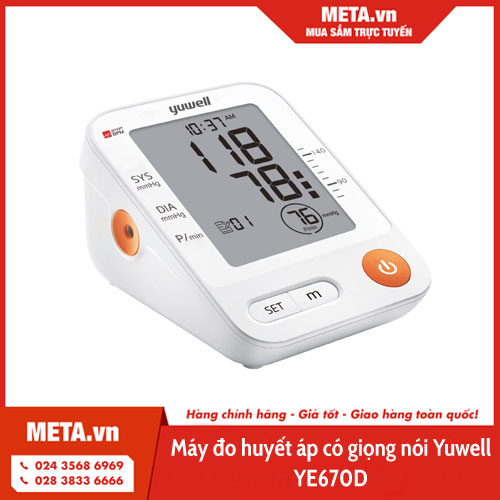 Máy đo huyết áp có giọng nói Yuwell YE670D