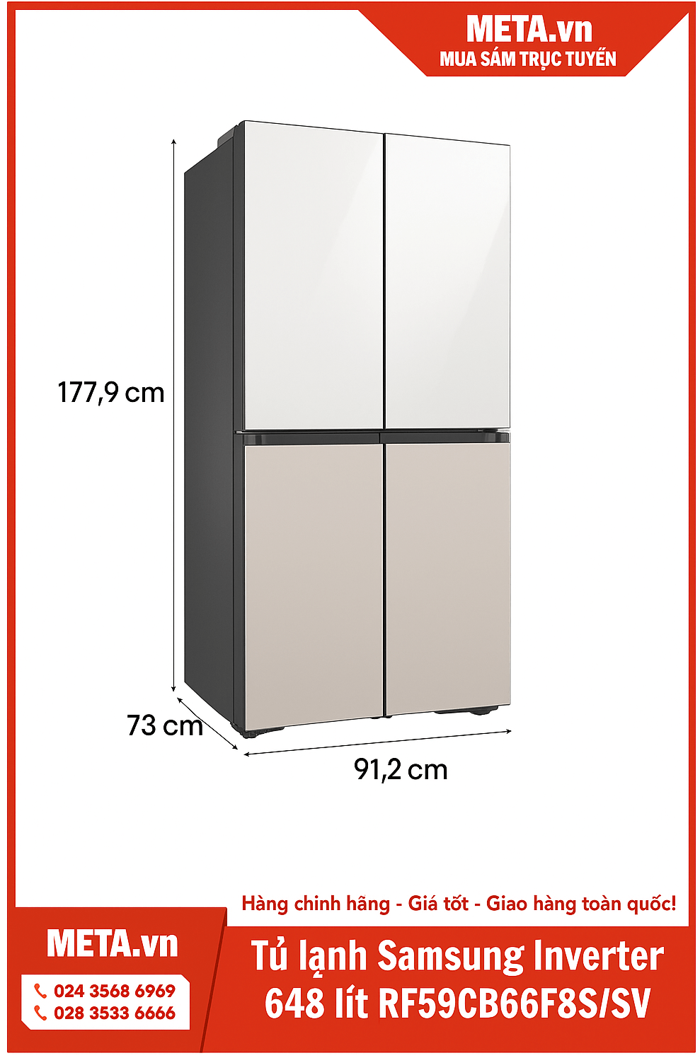 Tủ lạnh Samsung Inverter 648 lít RF59CB66F8S/SV