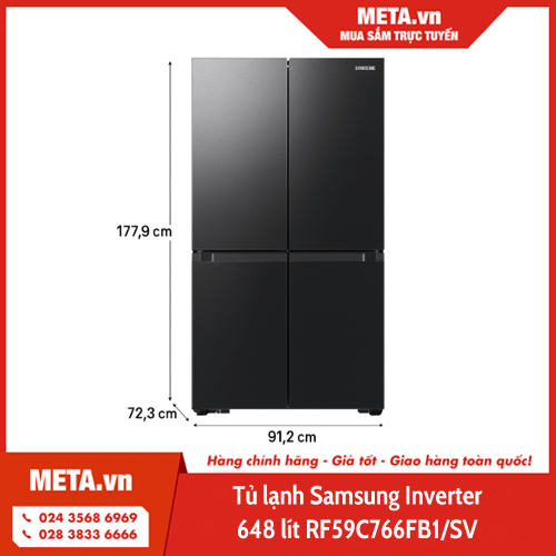 Tủ lạnh Samsung Inverter 648 lít RF59C766FB1/SV
