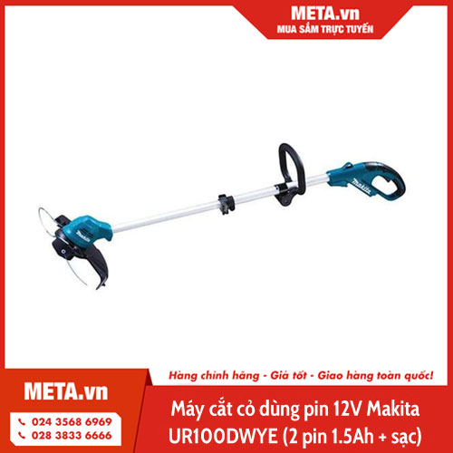Máy cắt cỏ dùng pin 12V Makita UR100DWYE (2 pin 1,5Ah + sạc)
