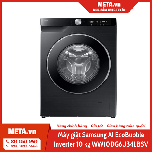 Máy giặt Samsung AI EcoBubble Inverter 10kg WW10DG6U34LBSV