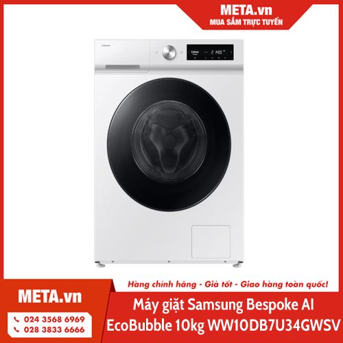 Máy giặt Samsung Bespoke AI EcoBubble Inverter 10kg WW10DB7U34GWSV