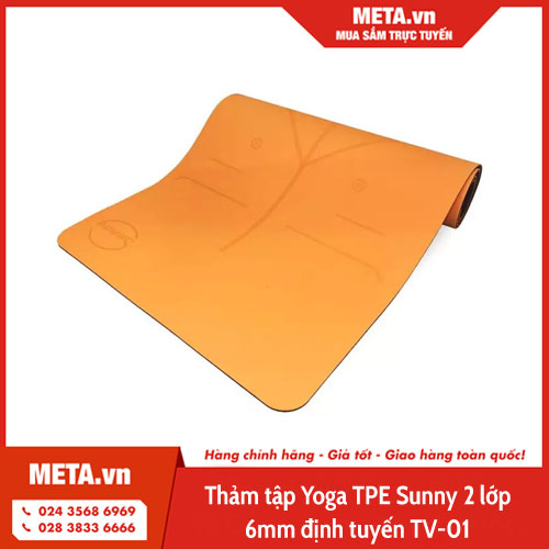 Thảm tập Yoga TPE Sunny 2 lớp 6mm định tuyến TV-01