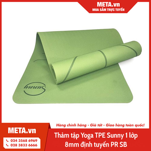 Thảm tập Yoga TPE Sunny 1 lớp 8mm định tuyến PR SB