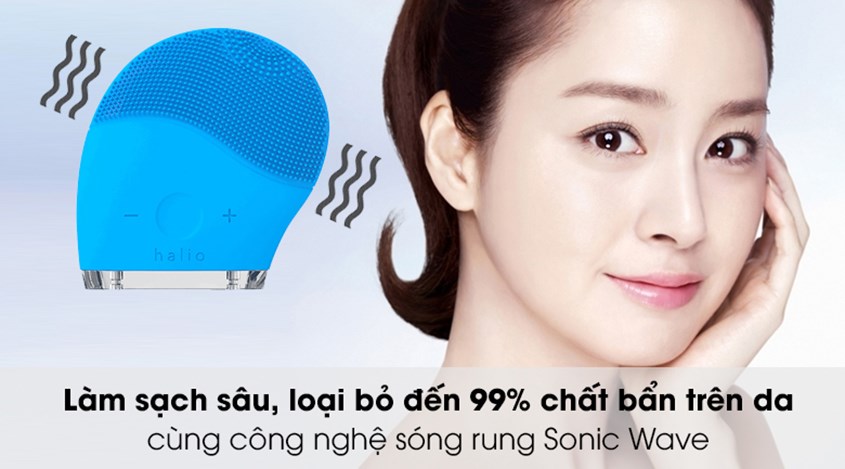 sóng rung làm sạch máy rửa mặt Halio