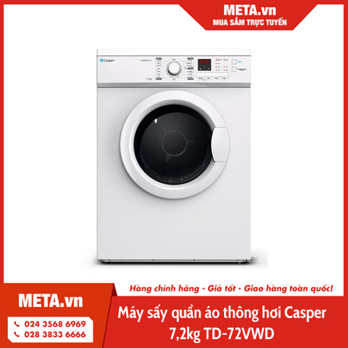 Máy sấy quần áo thông hơi Casper 7,2kg TD-72VWD