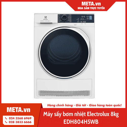Máy sấy bơm nhiệt Electrolux 8kg EDH804H5WB (Model 2022)