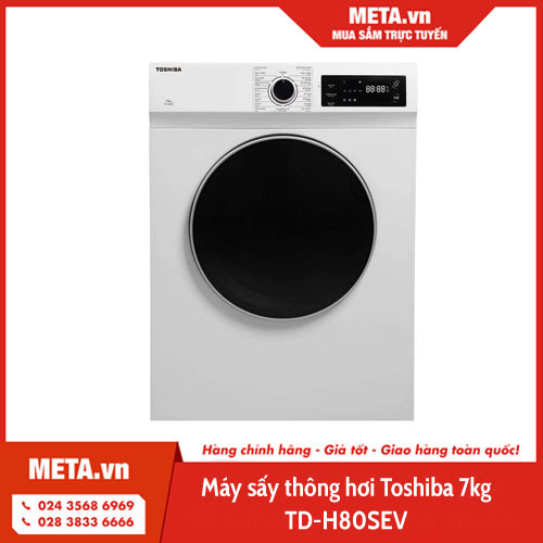 Máy sấy thông hơi Toshiba 7kg TD-H80SEV