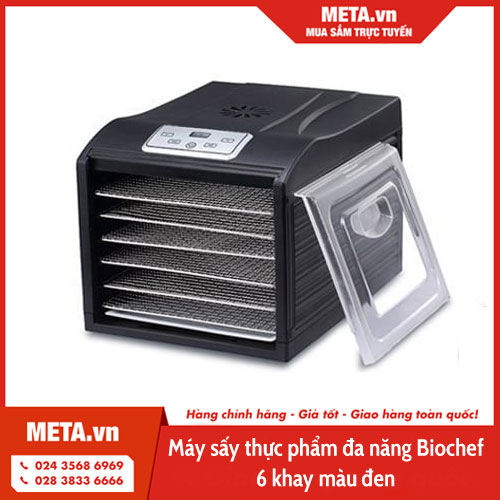 Máy sấy thực phẩm đa năng Biochef 6 khay màu đen