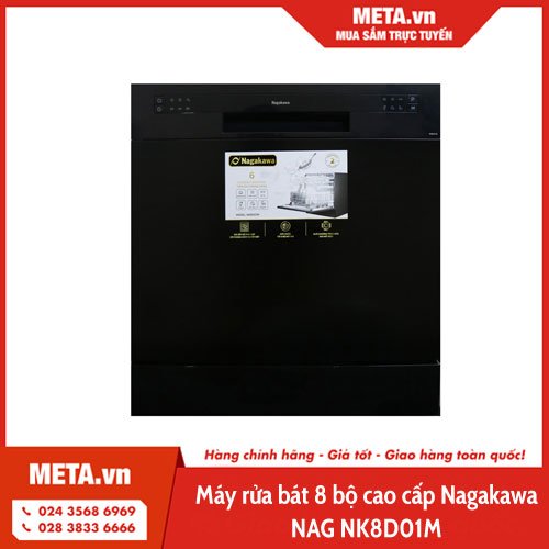 Máy rửa bát 8 bộ cao cấp Nagakawa NAG NK8D01M
