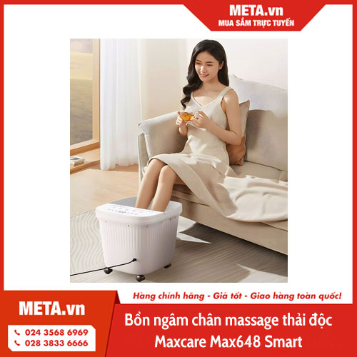Bồn ngâm chân massage thải độc, tự động đun nóng nước Maxcare Max648 Smart 