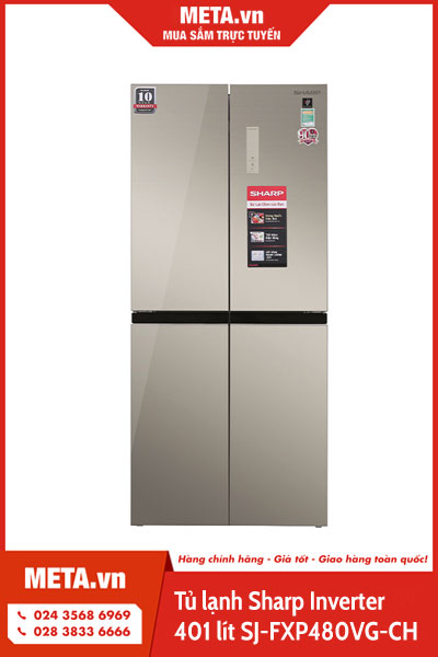 Tủ lạnh Sharp Inverter 401 lít SJ-FXP480VG-CH