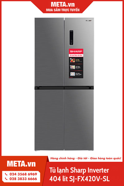 Tủ lạnh Sharp Inverter 404 lít SJ-FX420V-SL