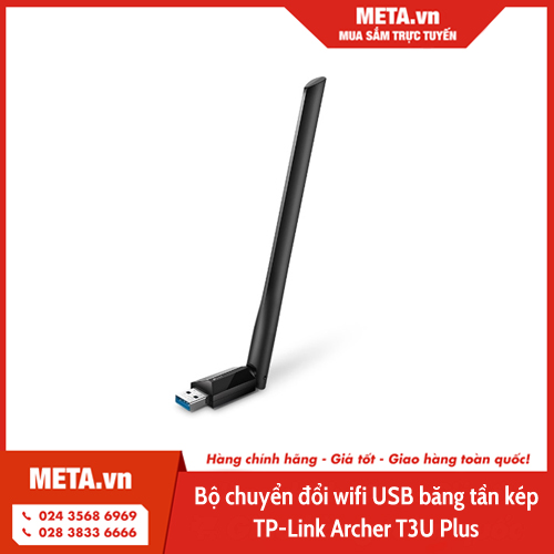 Bộ chuyển đổi wifi USB băng tần kép TP-Link Archer T3U Plus