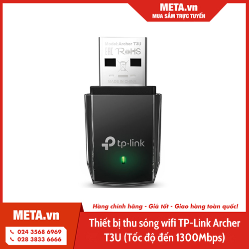 USB thu sóng wifi cực mạnh TP-Link Archer T3U (Tốc độ đến 1300Mbps)