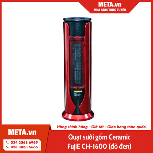 Quạt sưởi gốm Ceramic FujiE CH-1600 (đỏ đen)