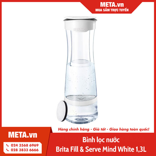Bình lọc nước Brita Fill & Serve Mind White 1,3L