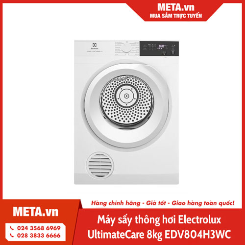 Máy sấy thông hơi Electrolux UltimateCare 8kg EDV804H3WC
