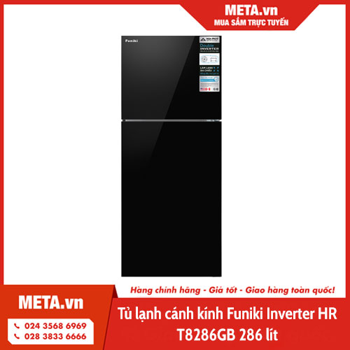 Tủ lạnh cánh kính Funiki Inverter HR T8286GB 286 lít