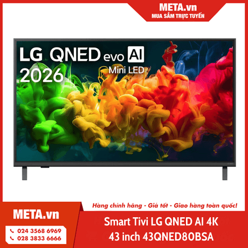 Smart tivi LG QNED AI 4K 43 inch 43QNED80BSA