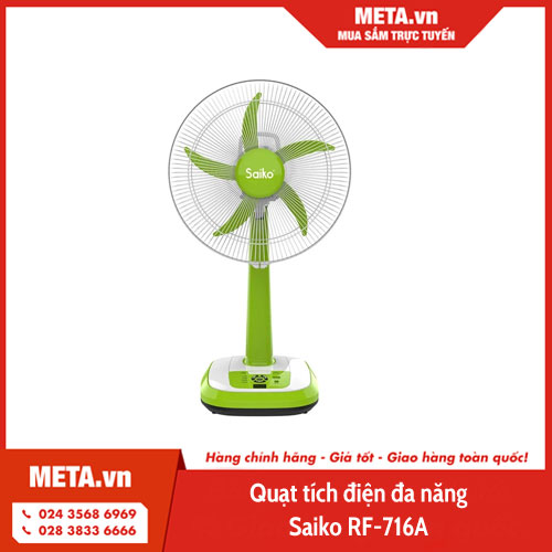  Quạt tích điện đa năng Saiko RF-716A 