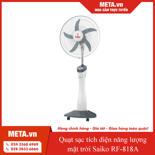 Quạt sạc tích điện năng lượng mặt trời Saiko RF-818A