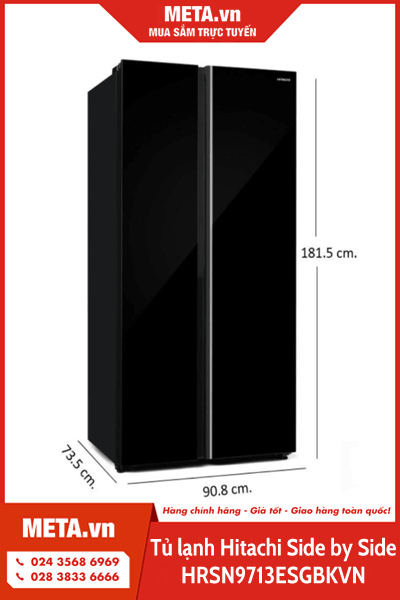 Tủ lạnh Hitachi Inverter Side by Side 656 lít HRSN9713ESGBKVN