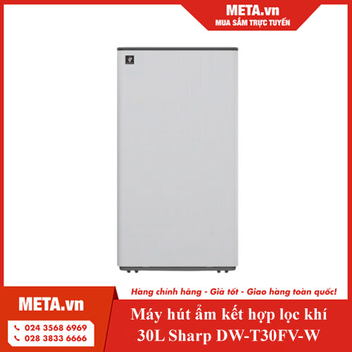 Máy hút ẩm kết hợp lọc khí 30L Sharp DW-T30FV-W