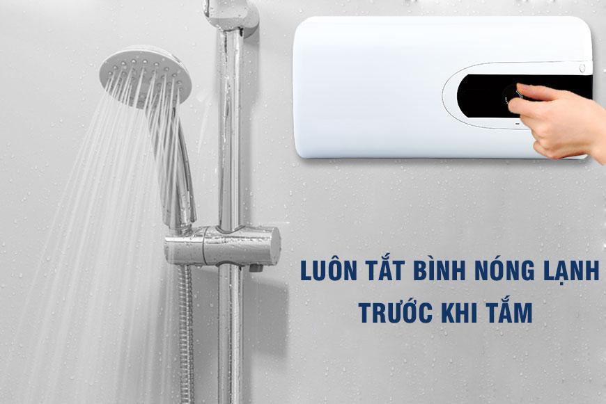 Tắt nguồn trước khi tắm