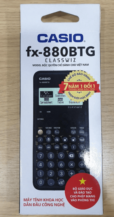 Nhận biết máy tính Casio 880 chính hãng bằng cách kiểm tra tem, nhãn mác