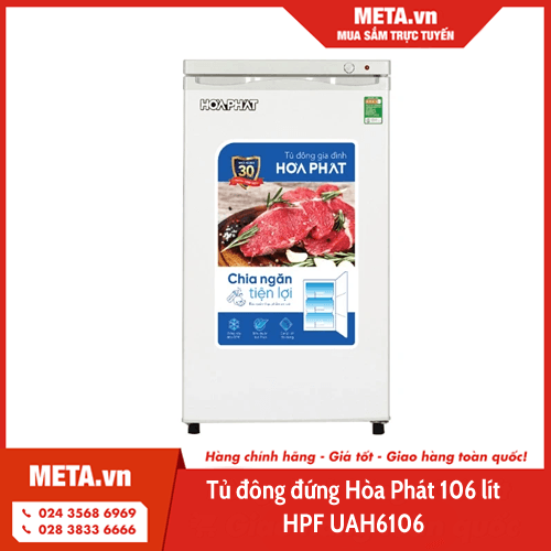 Tủ đông đứng Hòa Phát 106 lít 4 ngăn HPF UAH6106