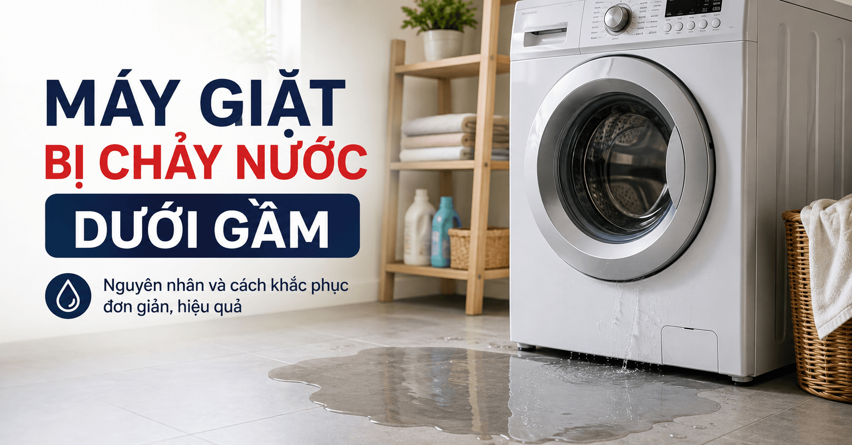 Nguyên nhân và cách sửa máy giặt bị chảy nước dưới gầm
