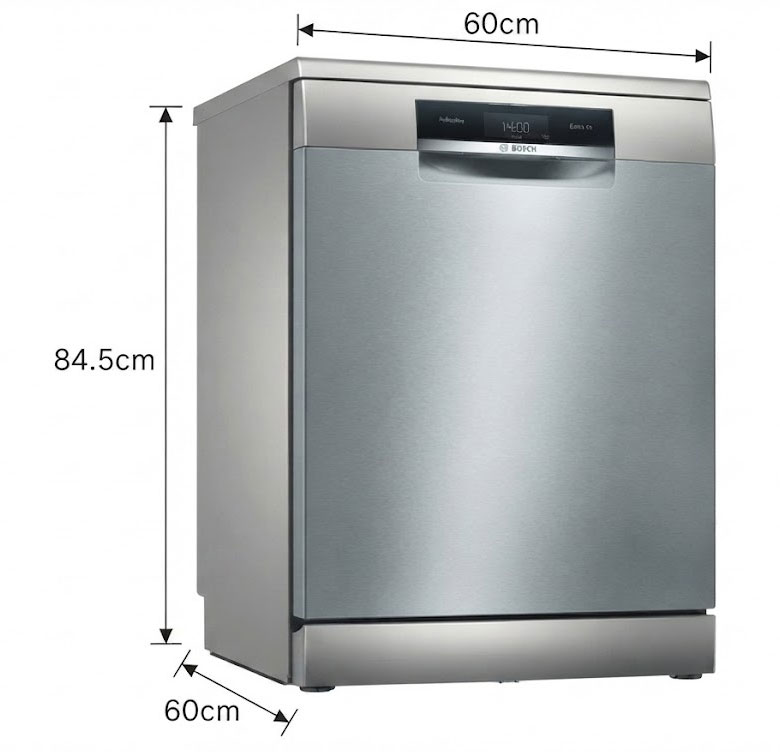 Kích thước máy rửa chén bát độc lập Bosch SMS8YCI01E 14 bộ Series 8