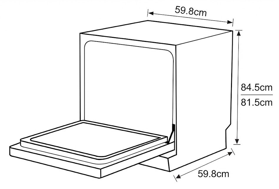 Máy rửa bát độc lập Eurosun SMS81EU19EB (15 bộ)