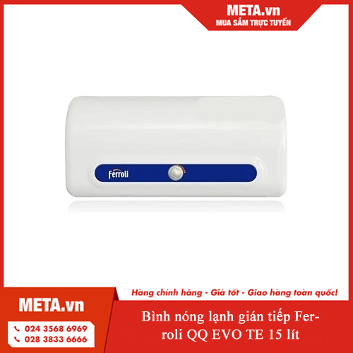 Bình nóng lạnh gián tiếp Ferroli QQ EVO TE 15 lít Bình nóng lạnh gián tiếp Ferroli QQ EVO TE 15 lít