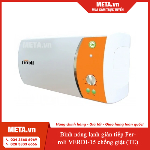 Bình nóng lạnh gián tiếp Ferroli VERDI-15 chống giật (TE) Bình nóng lạnh gián tiếp Ferroli VERDI-15 chống giật (TE)