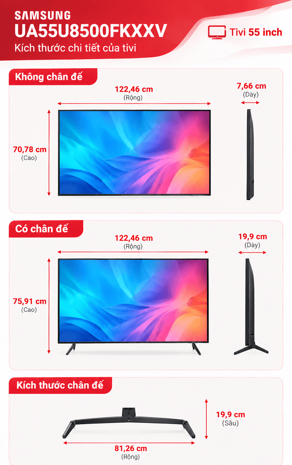 Smart tivi Samsung Crystal UHD 4K 55 inch UA55U8500FKXXV