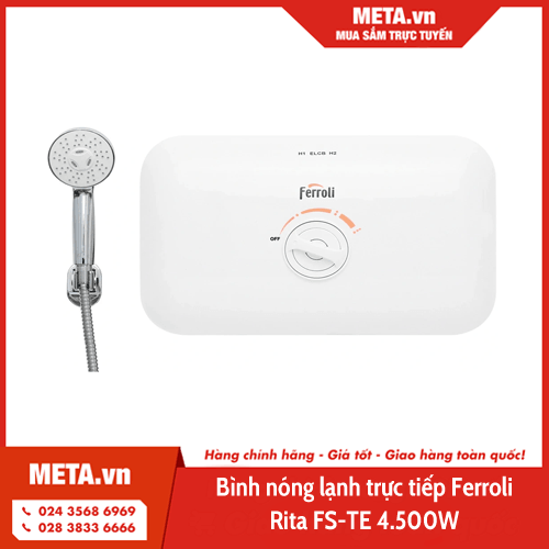 Bình nóng lạnh trực tiếp Ferroli Rita FS-TE 4.500W