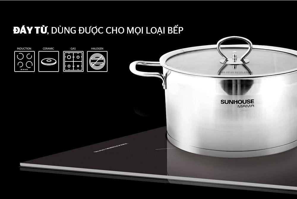 Nồi có đáy bằng sắt hoặc thép không gỉ có từ tính
